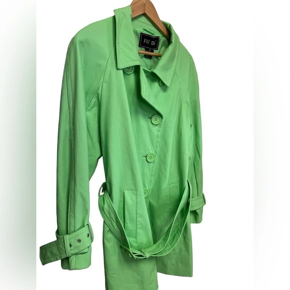 FU DA waterproof green trench coat - Picture 2 of 6